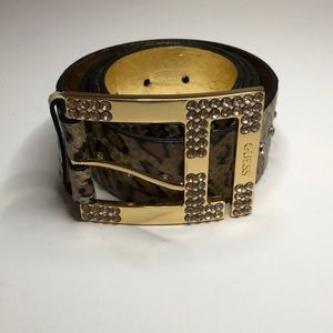 Guess gold leather belt